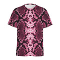 Pink Python Snakeskin Print Men's Athletic T-Shirt