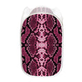 Pink Python Snakeskin Print Mesh Laundry Hamper