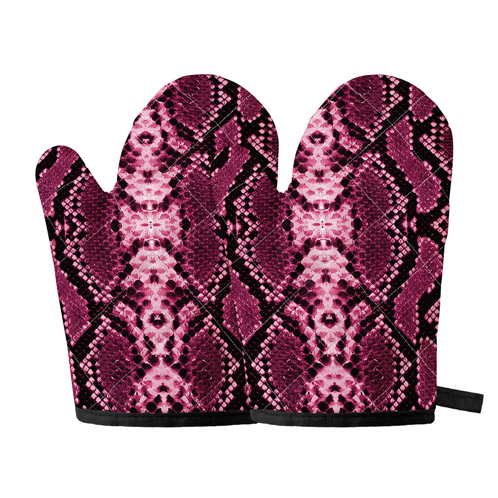 Pink Python Snakeskin Print Oven Mitts