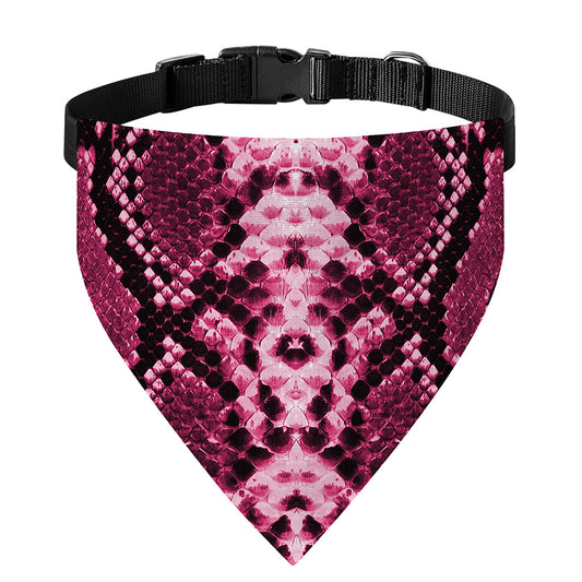 Pink Python Snakeskin Print Over The Collar Dog Bandana