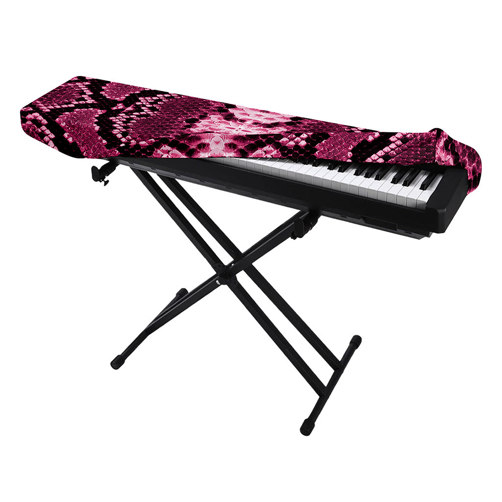 Pink Python Snakeskin Print Piano Keyboard Cover