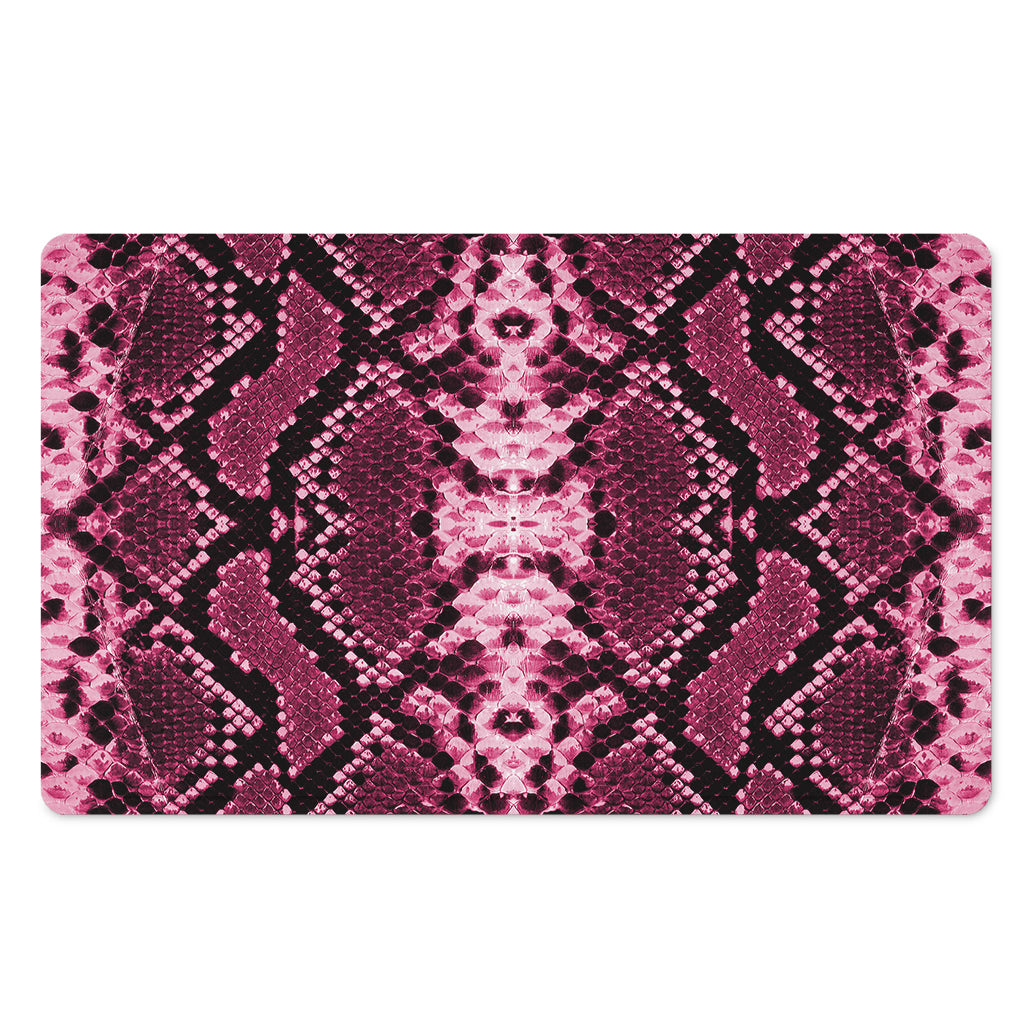 Pink Python Snakeskin Print Polyester Doormat