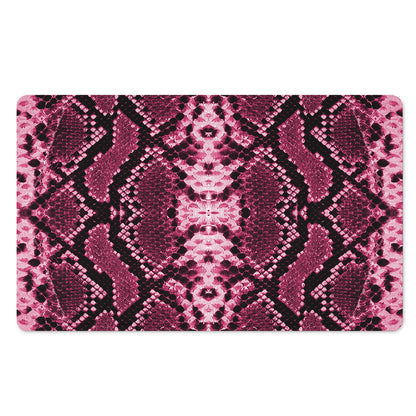 Pink Python Snakeskin Print Polyester Doormat