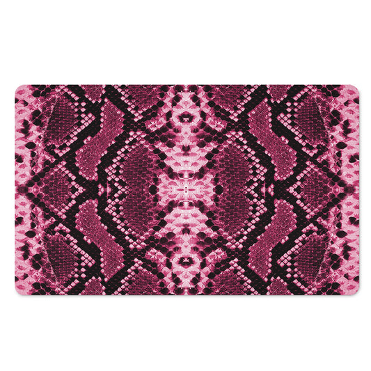 Pink Python Snakeskin Print Polyester Doormat