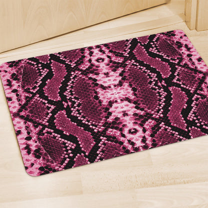Pink Python Snakeskin Print Polyester Doormat