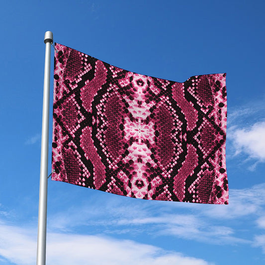 Pink Python Snakeskin Print Polyester Flag