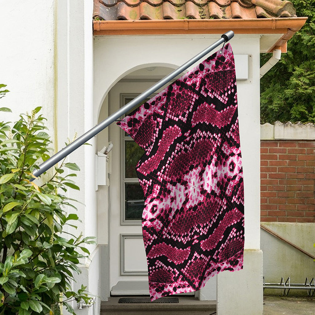 Pink Python Snakeskin Print Polyester Flag