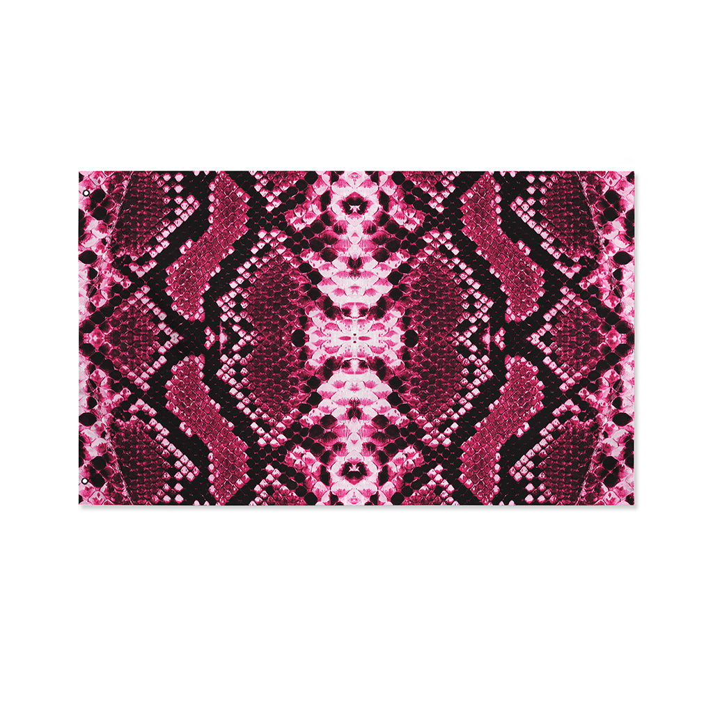 Pink Python Snakeskin Print Polyester Flag
