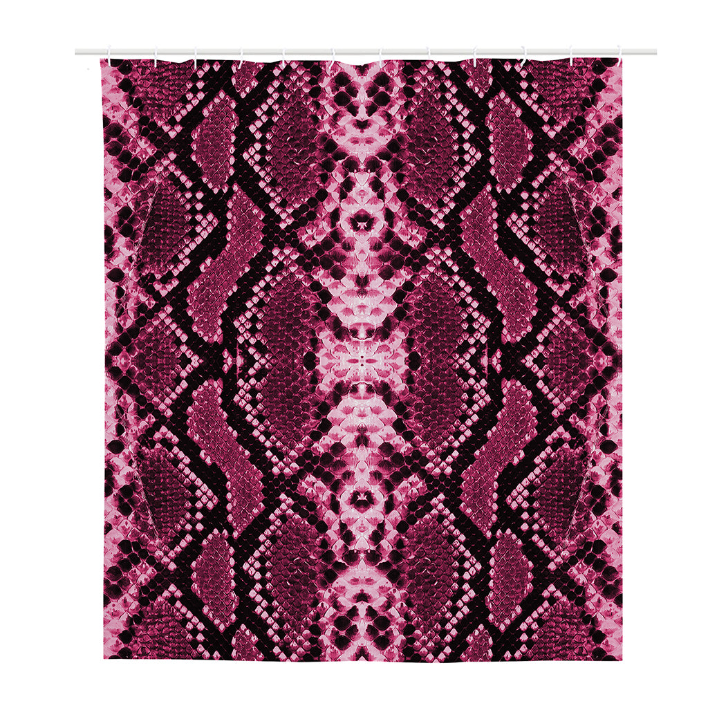 Pink Python Snakeskin Print Polyester Shower Curtain