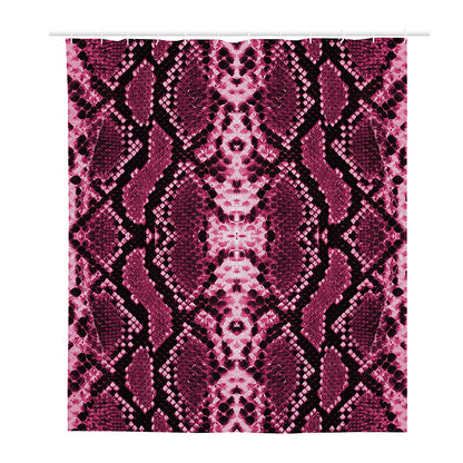 Pink Python Snakeskin Print Polyester Shower Curtain
