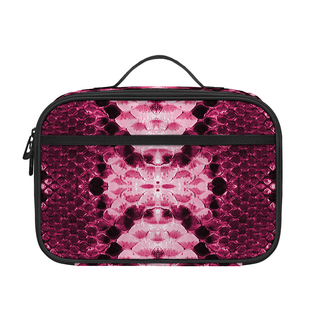 Pink Python Snakeskin Print Portable Lunch Bag