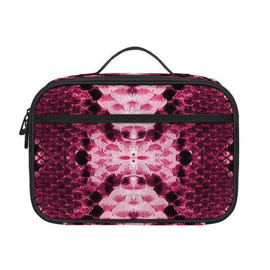 Pink Python Snakeskin Print Portable Lunch Bag
