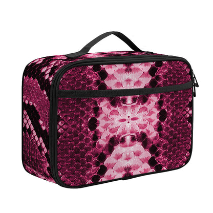Pink Python Snakeskin Print Portable Lunch Bag