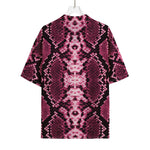 Pink Python Snakeskin Print Rayon Hawaiian Shirt