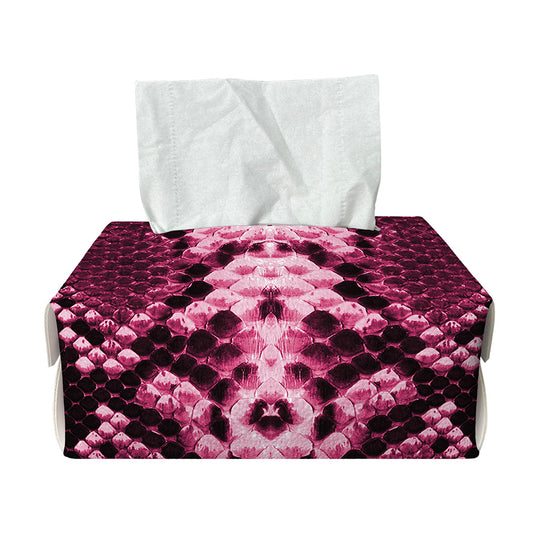 Pink Python Snakeskin Print Rectangle Tissue Box Cover