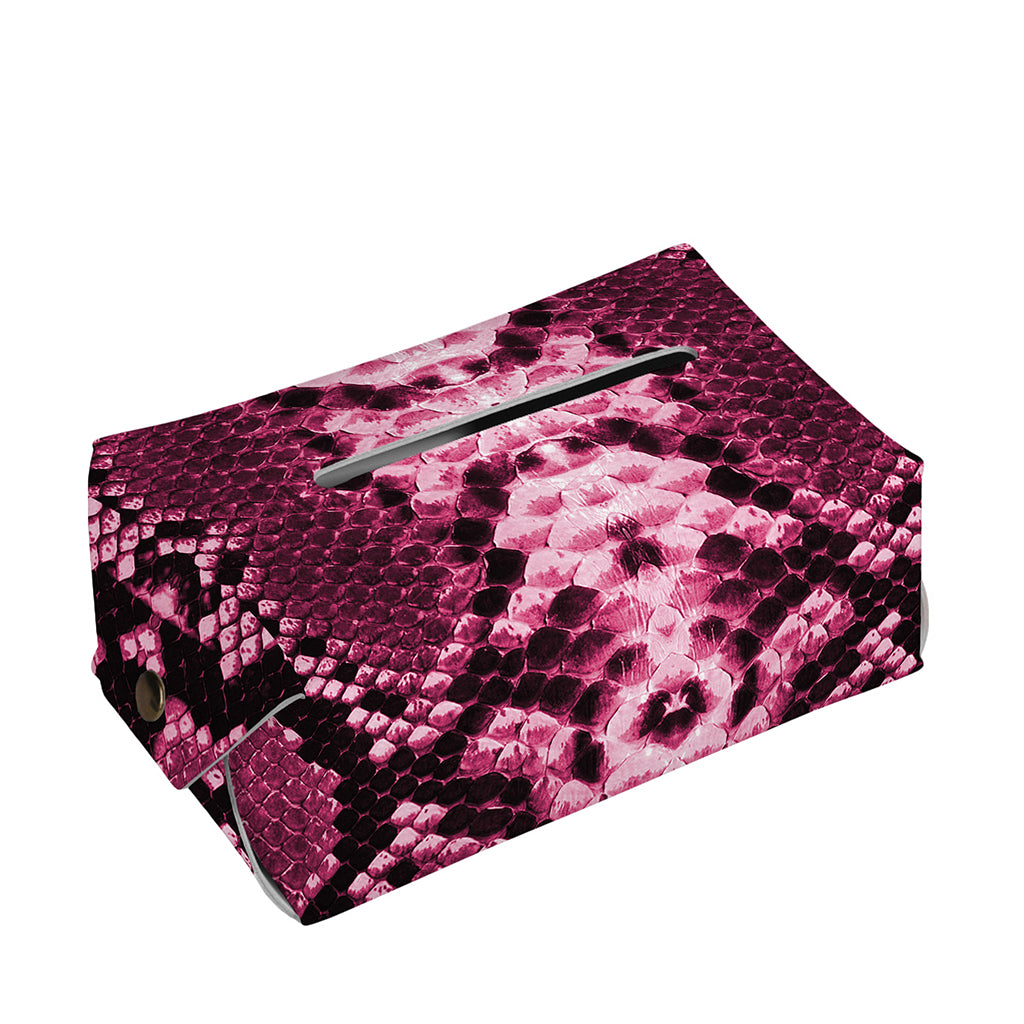 Pink Python Snakeskin Print Rectangle Tissue Box Cover