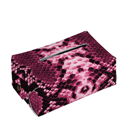 Pink Python Snakeskin Print Rectangle Tissue Box Cover