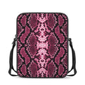 Pink Python Snakeskin Print Rectangular Crossbody Bag