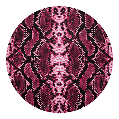 Pink Python Snakeskin Print Round Blanket