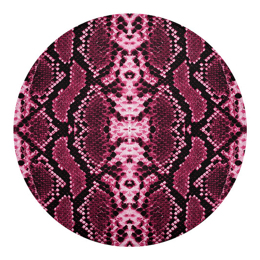 Pink Python Snakeskin Print Round Blanket