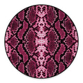 Pink Python Snakeskin Print Round Floor Mat