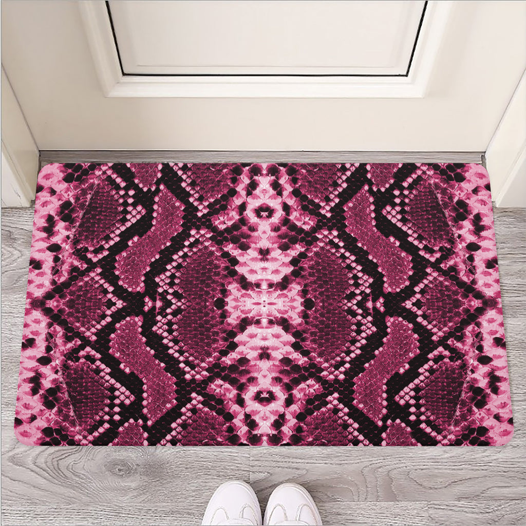 Pink Python Snakeskin Print Rubber Doormat