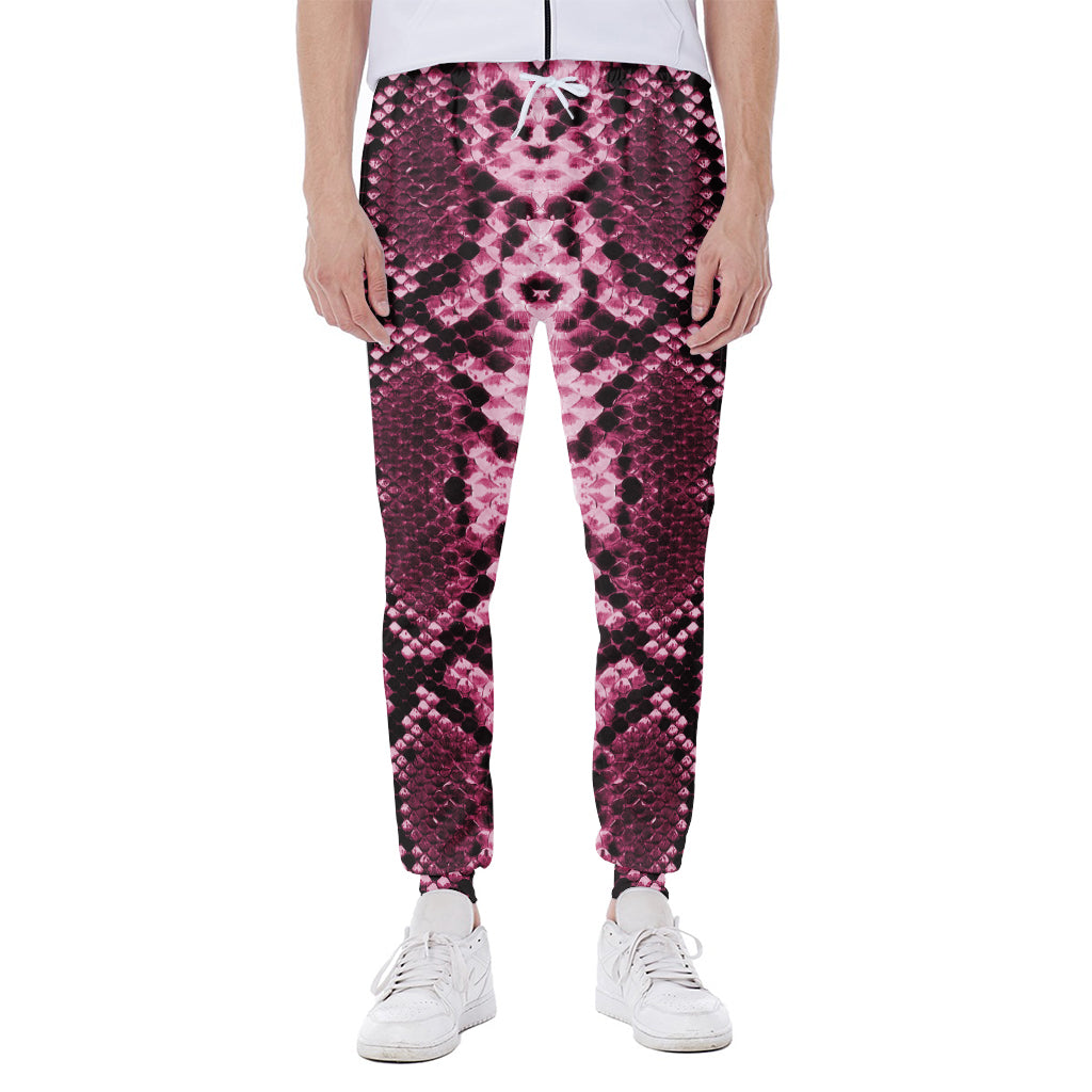 Pink Python Snakeskin Print Scuba Joggers