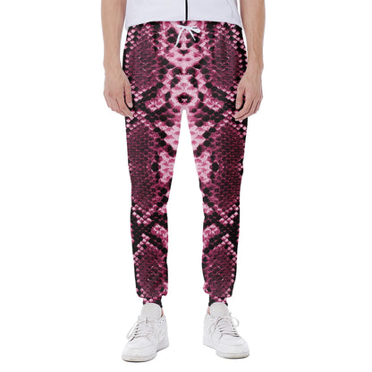 Pink Python Snakeskin Print Scuba Joggers