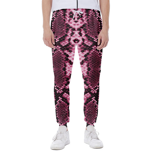 Pink Python Snakeskin Print Scuba Joggers