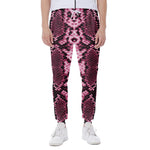 Pink Python Snakeskin Print Scuba Joggers