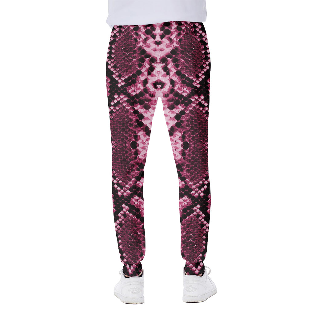 Pink Python Snakeskin Print Scuba Joggers