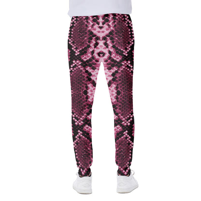 Pink Python Snakeskin Print Scuba Joggers