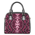 Pink Python Snakeskin Print Shoulder Handbag