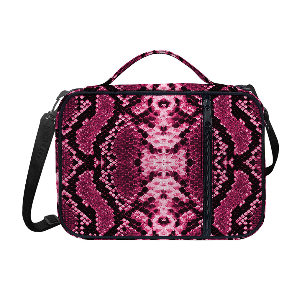 Pink Python Snakeskin Print Shoulder Strap Bible Bag