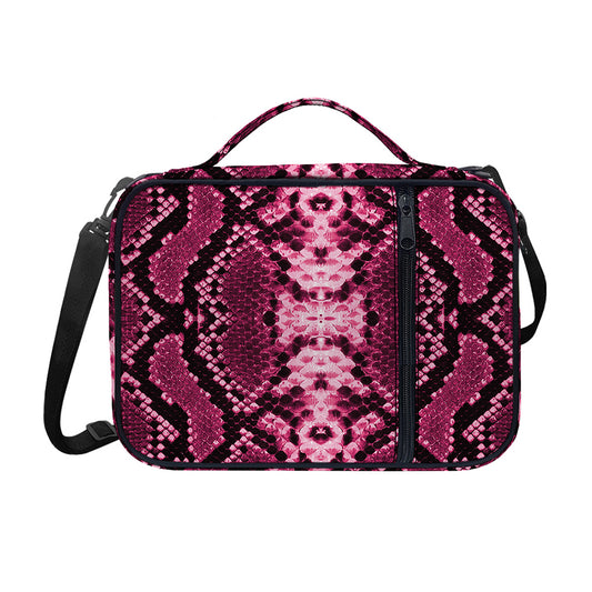Pink Python Snakeskin Print Shoulder Strap Bible Bag
