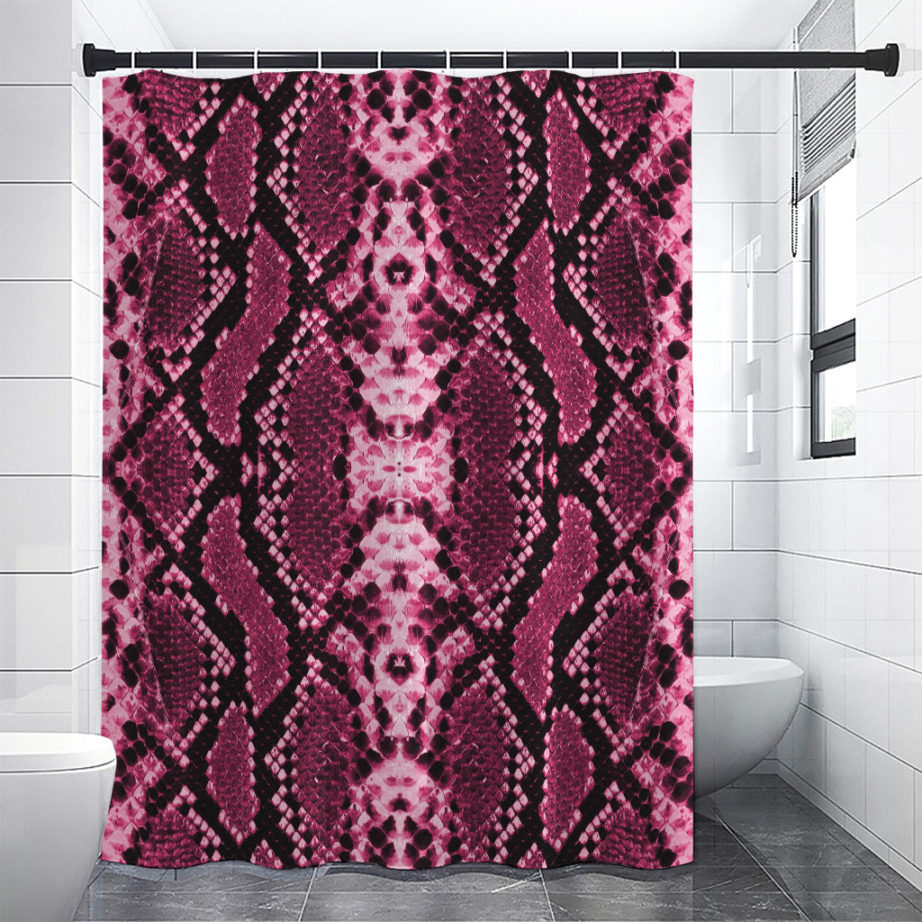 Pink Python Snakeskin Print Shower Curtain