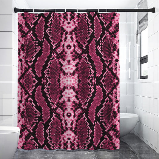 Pink Python Snakeskin Print Shower Curtain