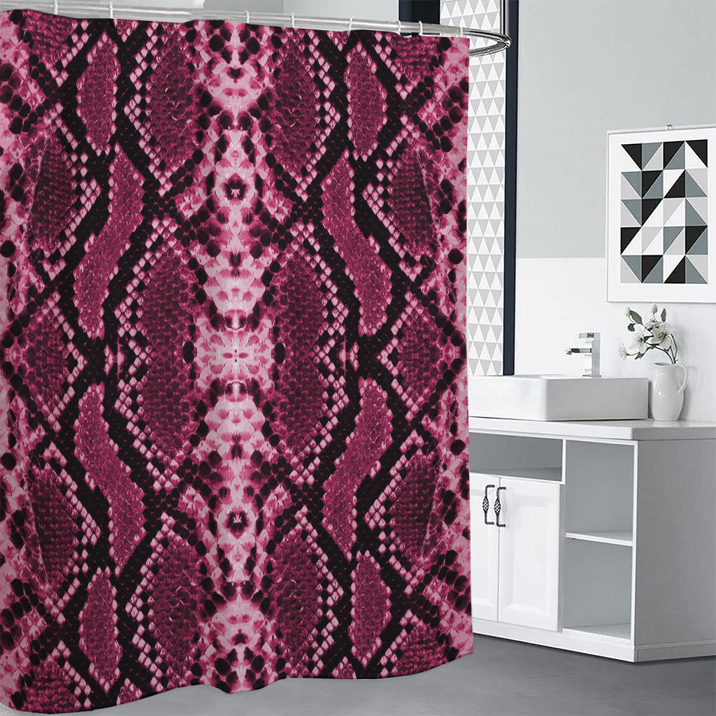 Pink Python Snakeskin Print Shower Curtain
