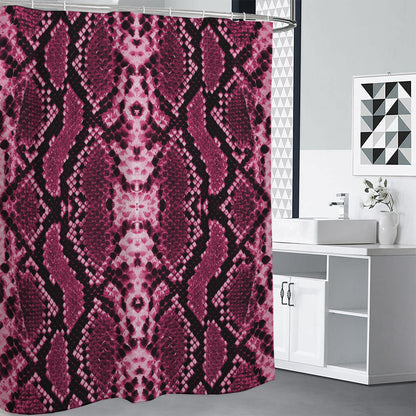 Pink Python Snakeskin Print Shower Curtain