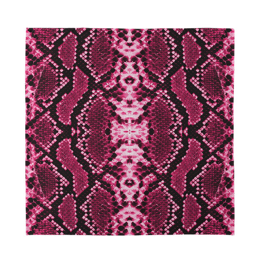 Pink Python Snakeskin Print Silk Bandana