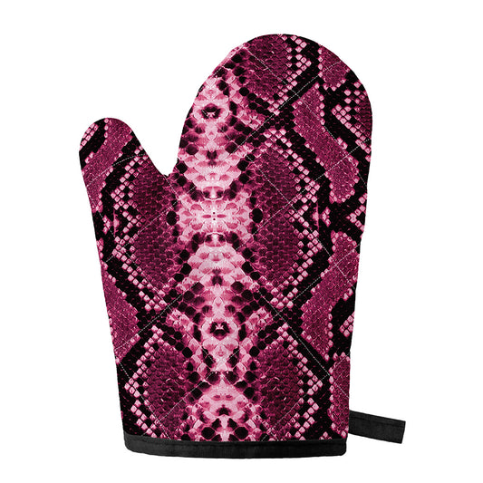 Pink Python Snakeskin Print Single Oven Mitt