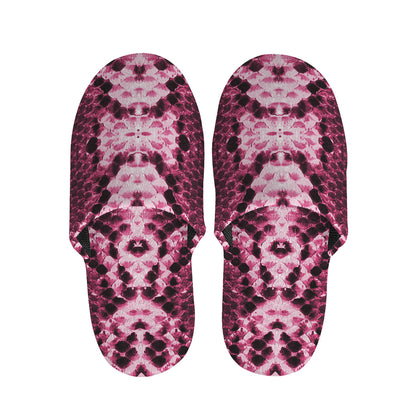 Pink Python Snakeskin Print Slippers