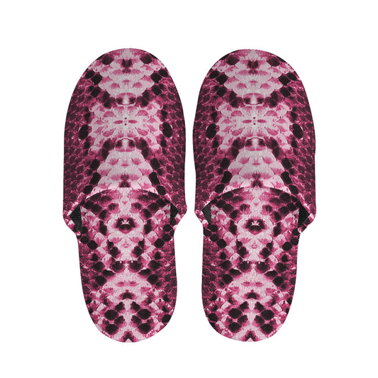 Pink Python Snakeskin Print Slippers
