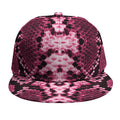 Pink Python Snakeskin Print Snapback Cap