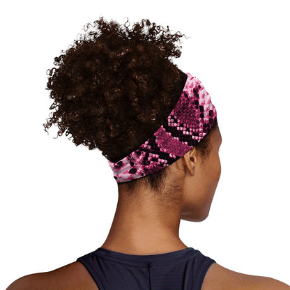 Pink Python Snakeskin Print Sports Headband