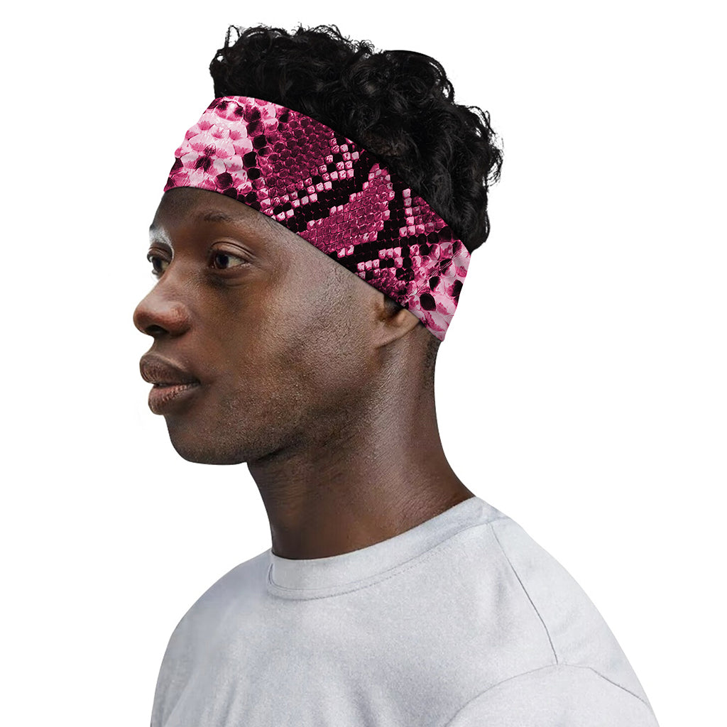 Pink Python Snakeskin Print Sports Headband
