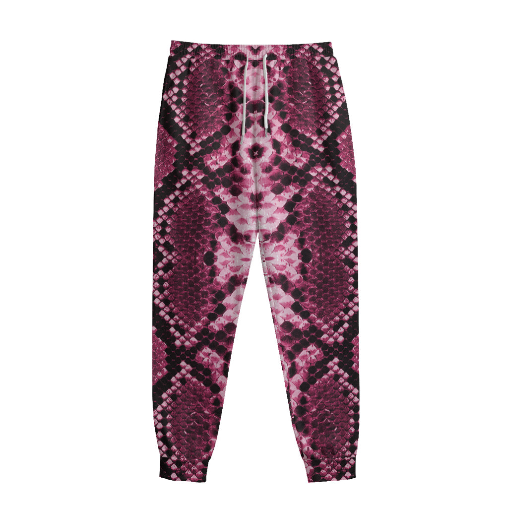 Pink Python Snakeskin Print Sweatpants