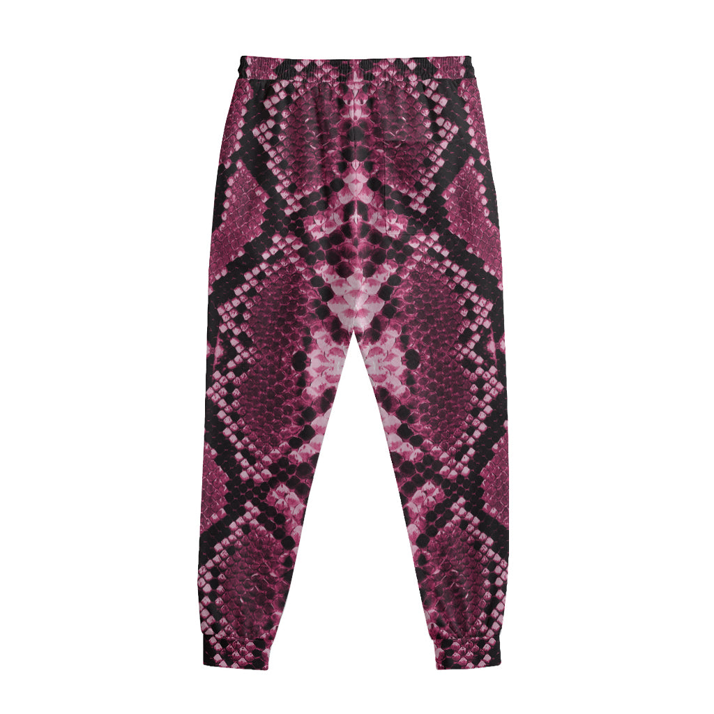 Pink Python Snakeskin Print Sweatpants