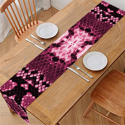 Pink Python Snakeskin Print Table Runner