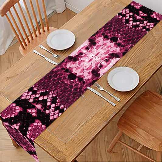 Pink Python Snakeskin Print Table Runner